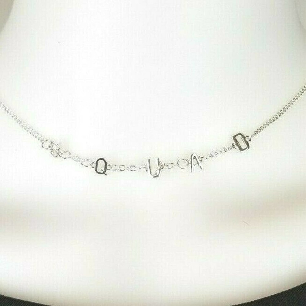 NWT S Q U A D Necklace Silver Adjustable